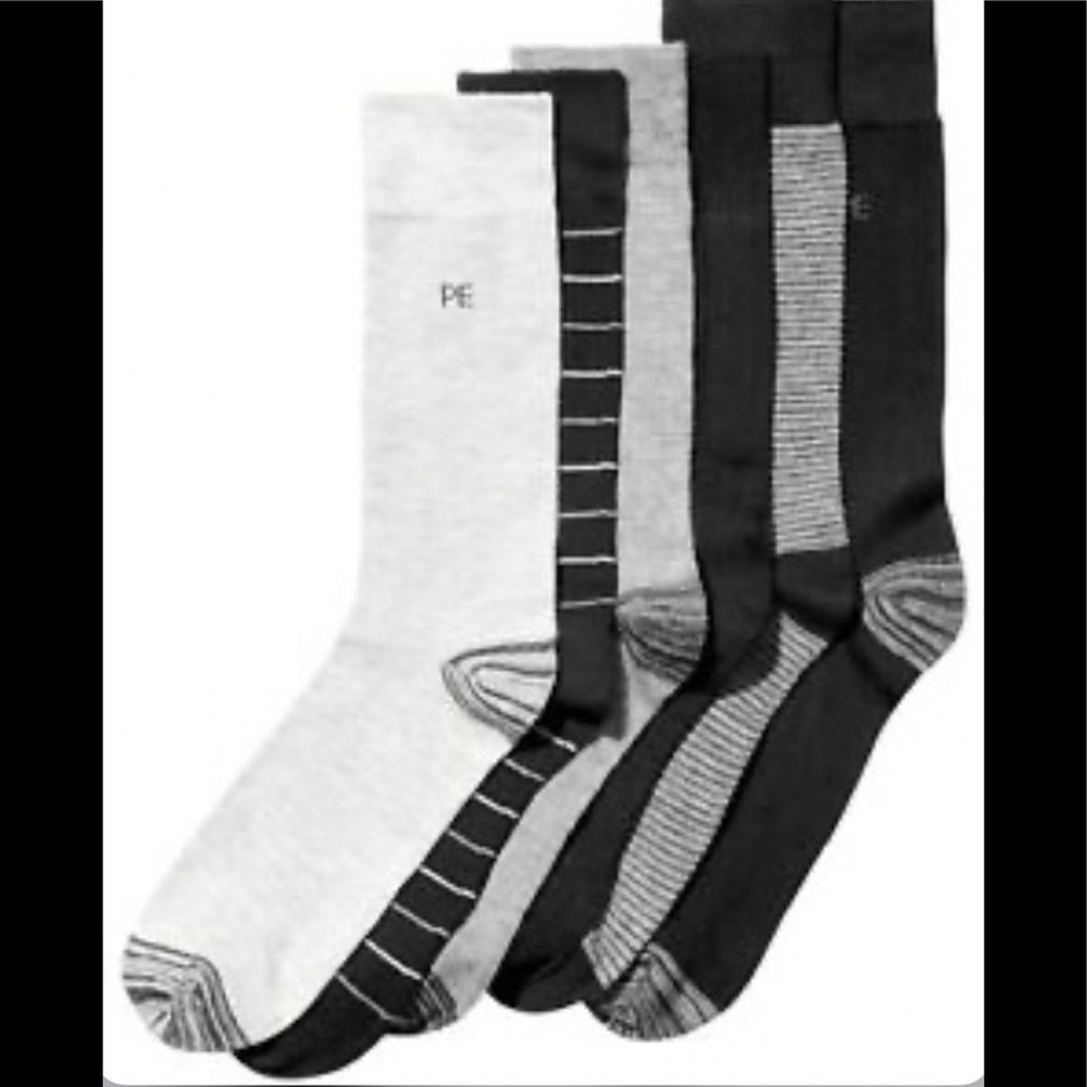 NWT Perry Ellis Men's 6-Pk. Striped Dress Socks
